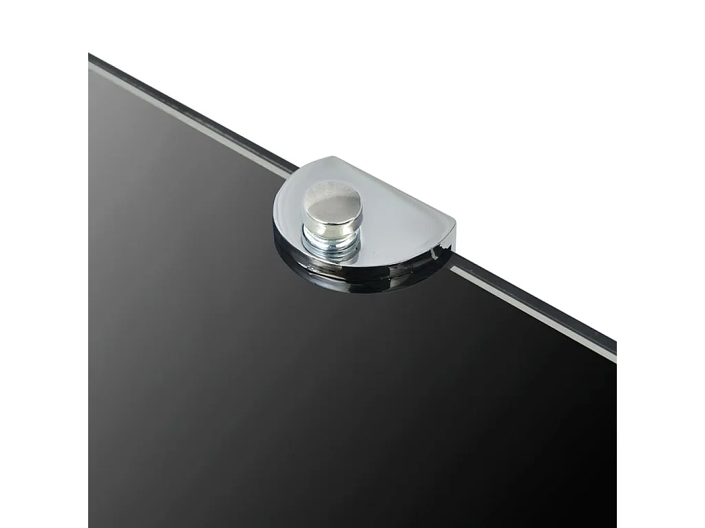 Hoekschap met chromen dragers zwart 35x35 cm glas