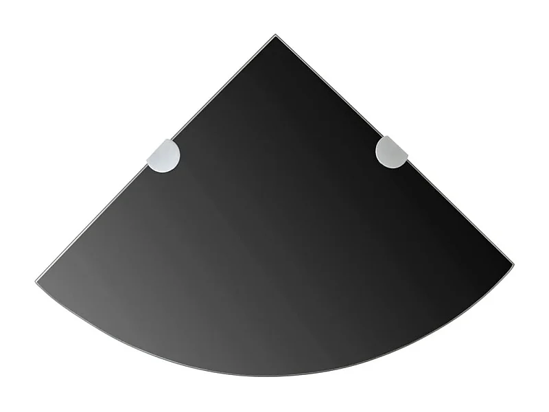 Hoekschap met chromen dragers zwart 35x35 cm glas