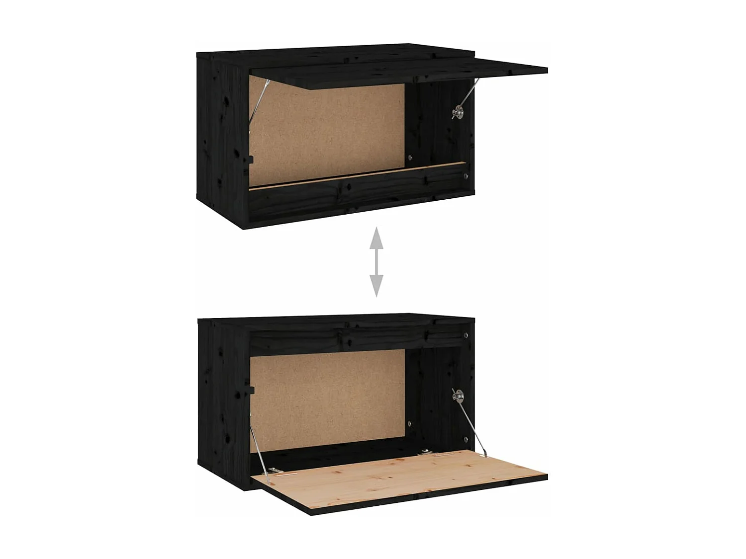 Armário de parede 60x30x35 cm madeira de pinho maciça preto