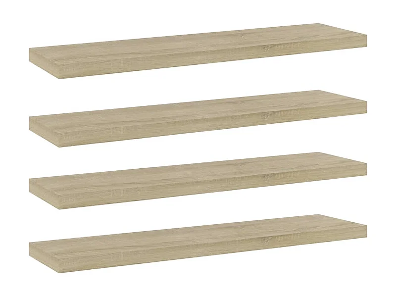 Estante estantería 4 uds contrachapada roble Sonoma 40x10x1,5cm