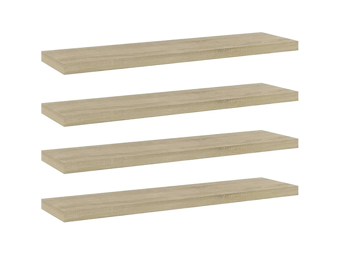 Panneau de bibliothèque 4 pcs chêne sonoma bois d’ingénierie