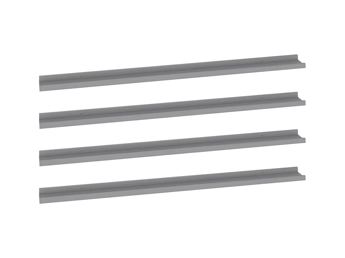 Wandschappen 4 st 115x9x3 cm grijs
