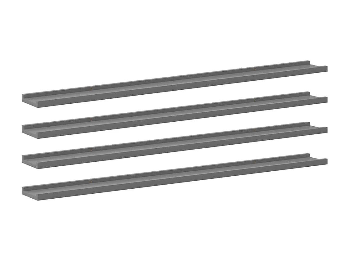 Wandschappen 4 st 115x9x3 cm grijs