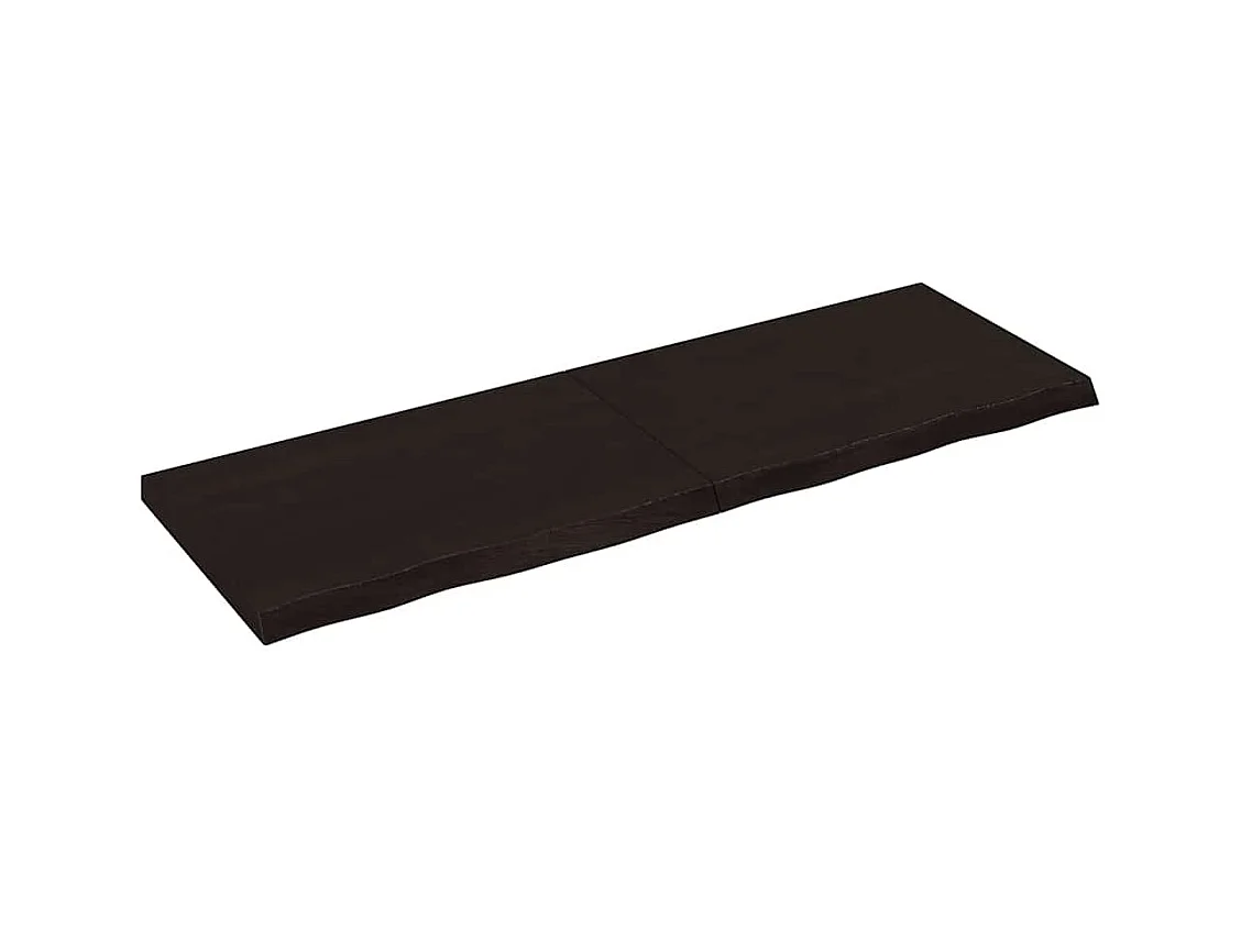 Wandregal Dunkelbraun 120x40x(2-4)cm Massivholz Eiche Behandelt