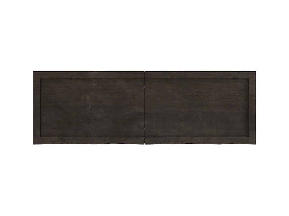 Wandregal Dunkelbraun 120x40x(2-4)cm Massivholz Eiche Behandelt