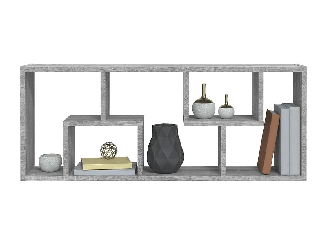 Wandregal Grau Sonoma 36x16x90 cm Holzwerkstoff