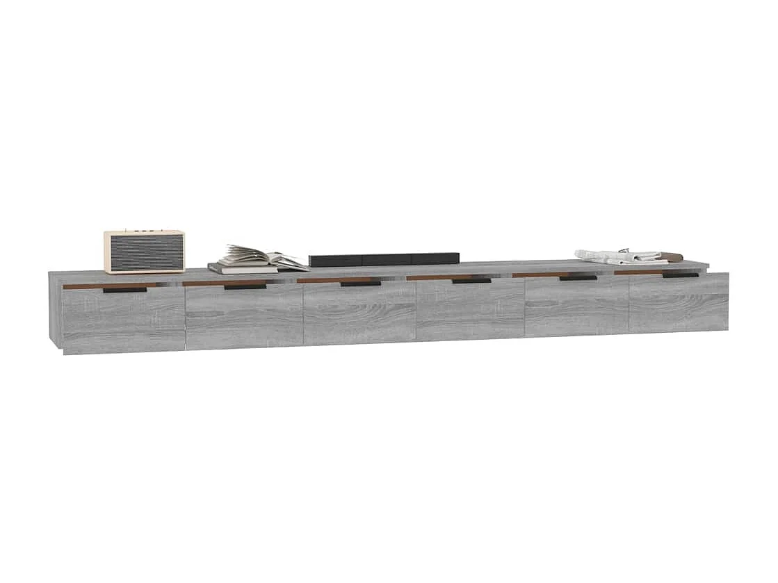 Armoires murales 2pcs Sonoma gris 102x30x20cm Bois d'ingénierie