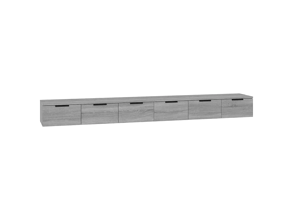 Wandkasten 2 st 102x30x20 cm bewerkt hout grijs sonoma