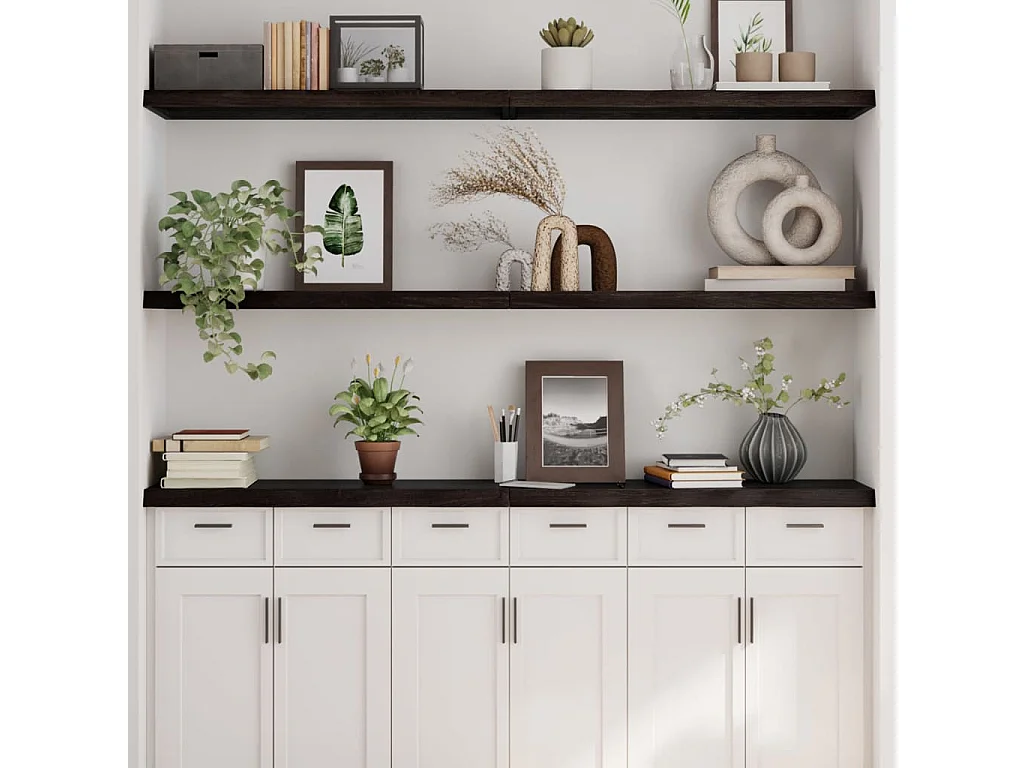 Prateleira de parede carvalho tratado castanho-escuro