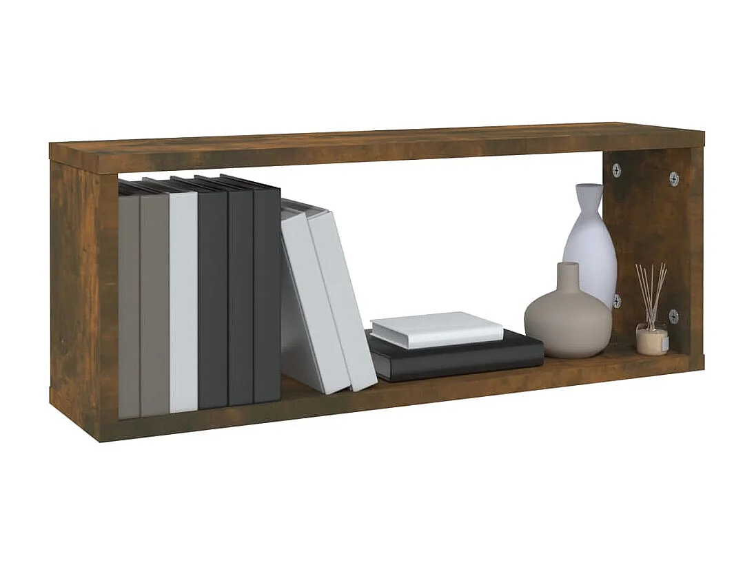 Étagères murales cube 6 pcs Chêne fumé 60x15x23 cm Bois