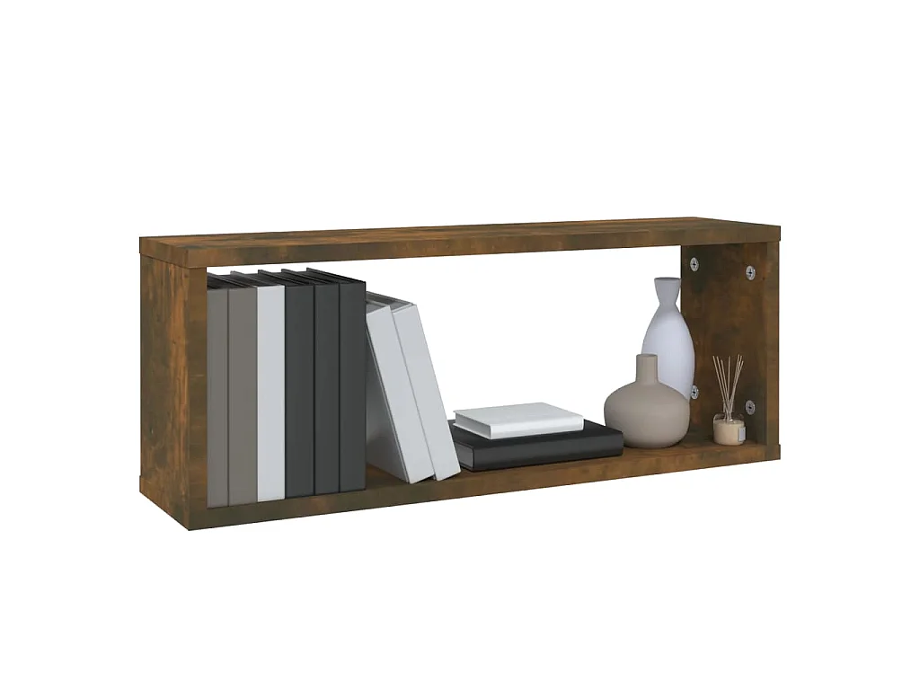 Étagères murales cube 6 pcs Chêne fumé 60x15x23 cm Bois