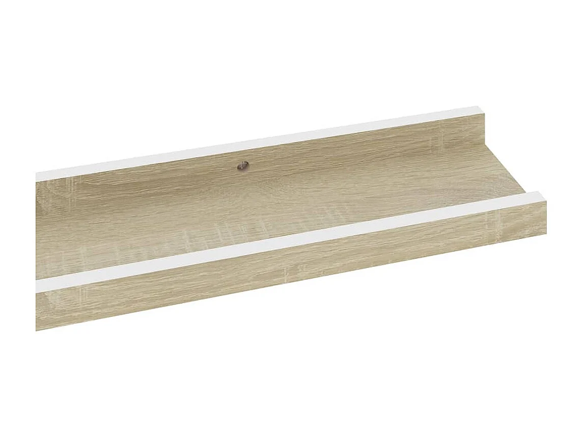Mensole da Parete 2 pz Bianco e Rovere Sonoma 80x9x3 cm