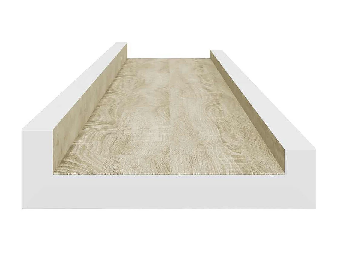 Étagères murales 2 pcs blanc et chêne sonoma 80x9x3 cm