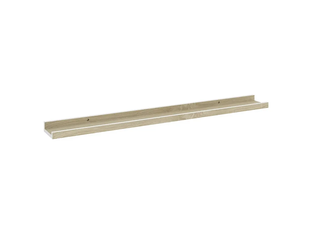 Mensole da Parete 2 pz Bianco e Rovere Sonoma 80x9x3 cm