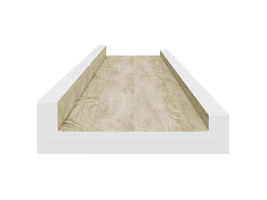 Mensole da Parete 2 pz Bianco e Rovere Sonoma 80x9x3 cm