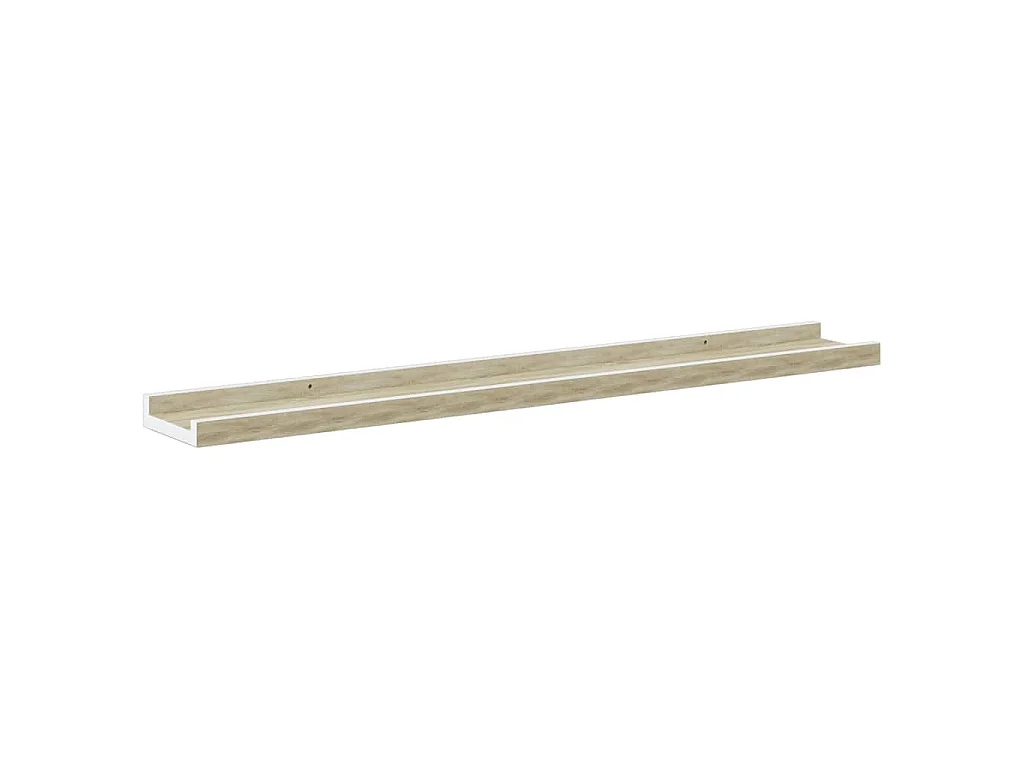Étagères murales 2 pcs blanc et chêne sonoma 80x9x3 cm