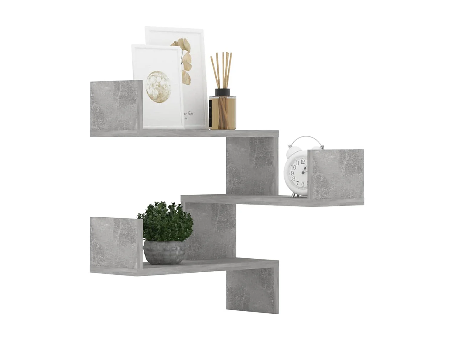 Étagères murales d'angle 2 pcs Gris béton Bois d’ingénierie