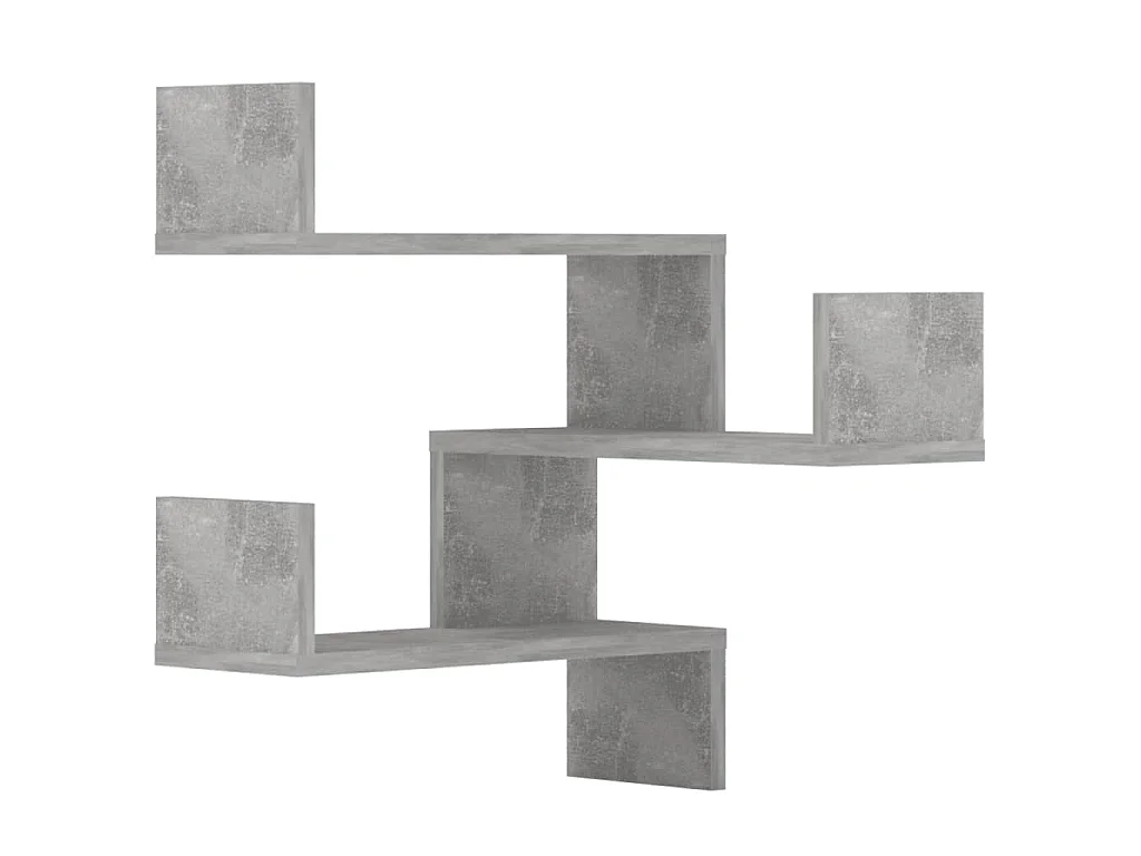 Hoekwandschappen 2 st 40x40x50 cm bewerkt hout betongrijs