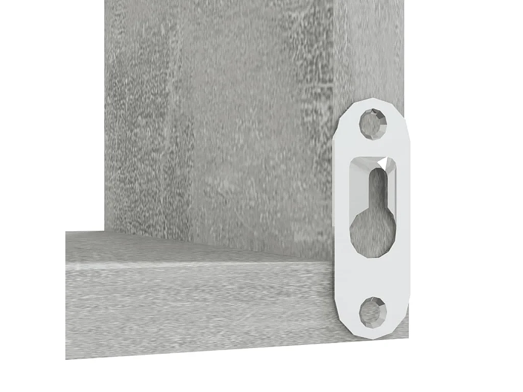 Hoekwandschappen 2 st 40x40x50 cm bewerkt hout betongrijs