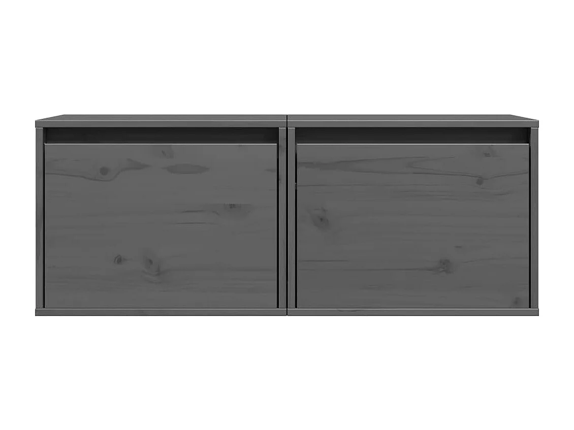 Armários de parede 2 pcs 45x30x35 cm pinho maciço cinza