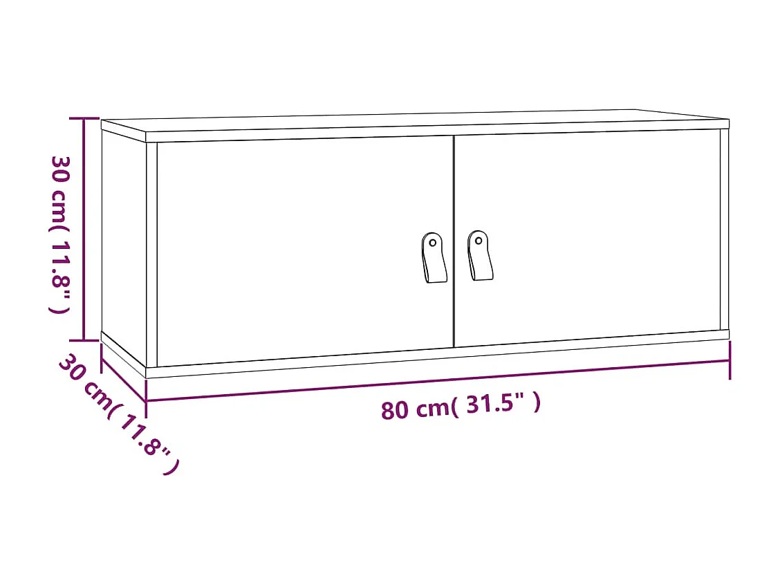 Armoire murale Blanc 80x30x30 cm Bois de pin massif