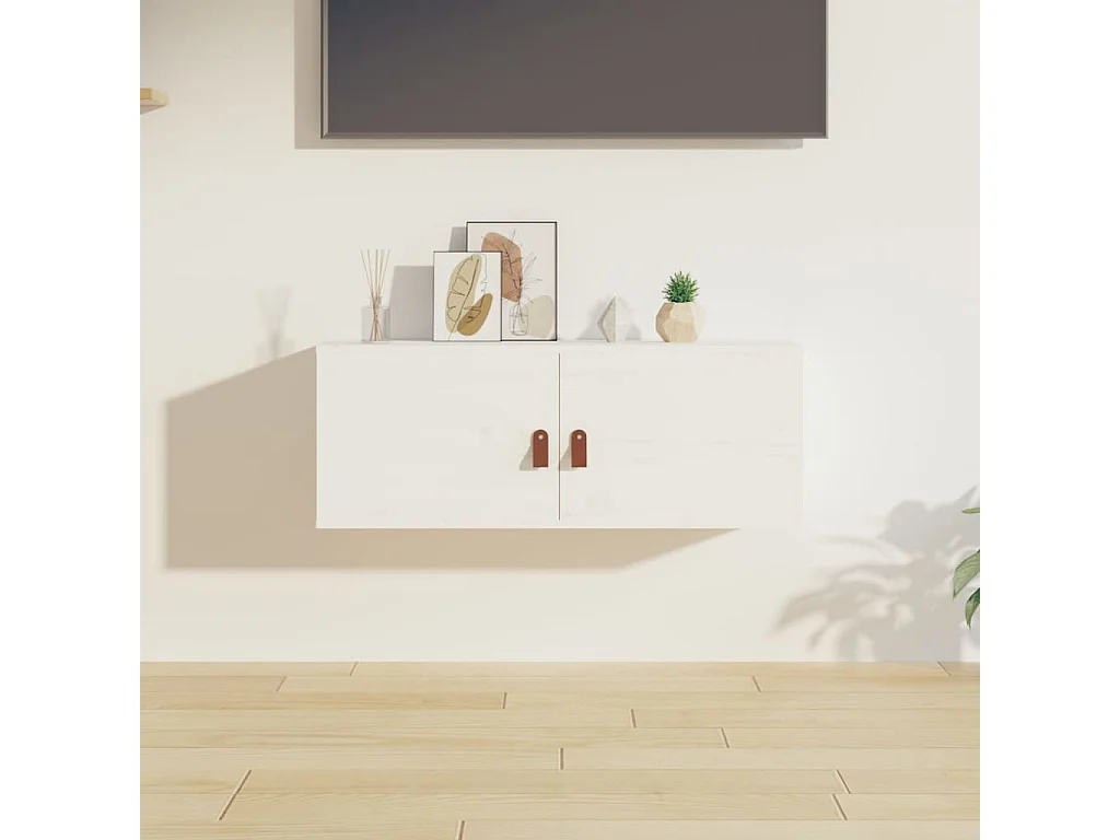 Armario de pared de madera maciza de pino blanco 80x30x30 cm