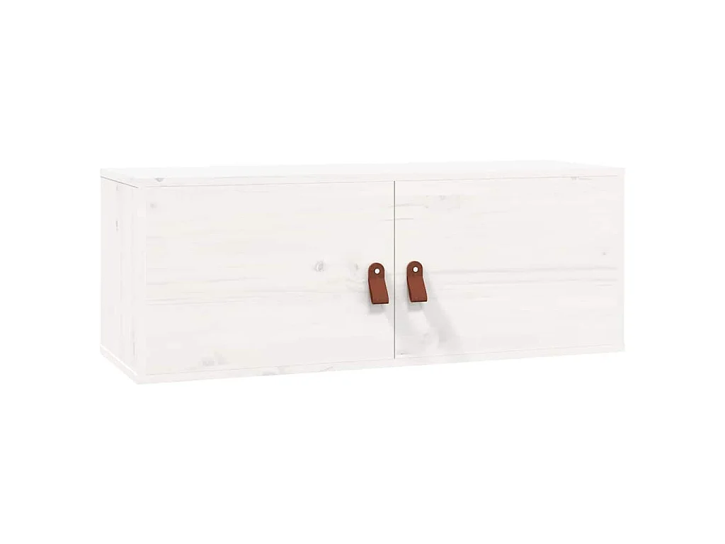 Armoire murale Blanc 80x30x30 cm Bois de pin massif