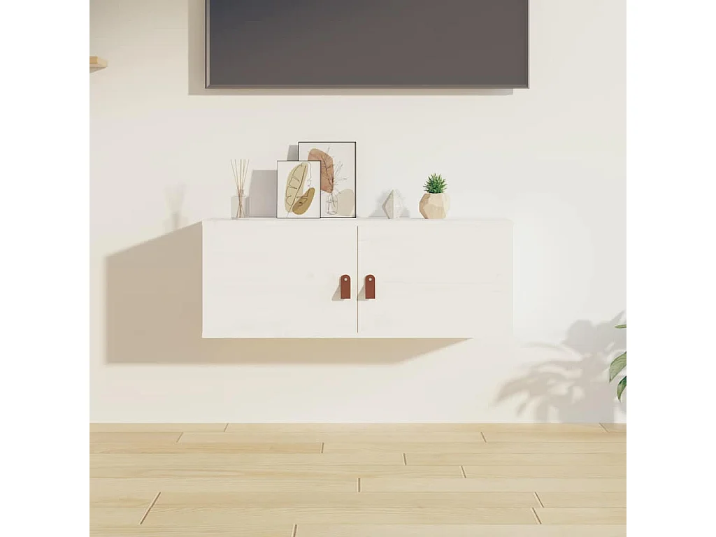 Armoire murale Blanc 80x30x30 cm Bois de pin massif