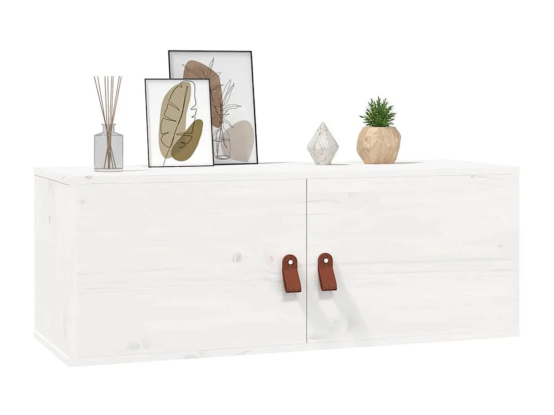 Armoire murale Blanc 80x30x30 cm Bois de pin massif