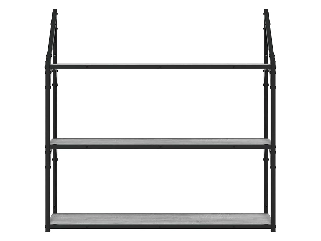 Étagère murale 3 niveaux sonoma gris 80x21x78,5 cm