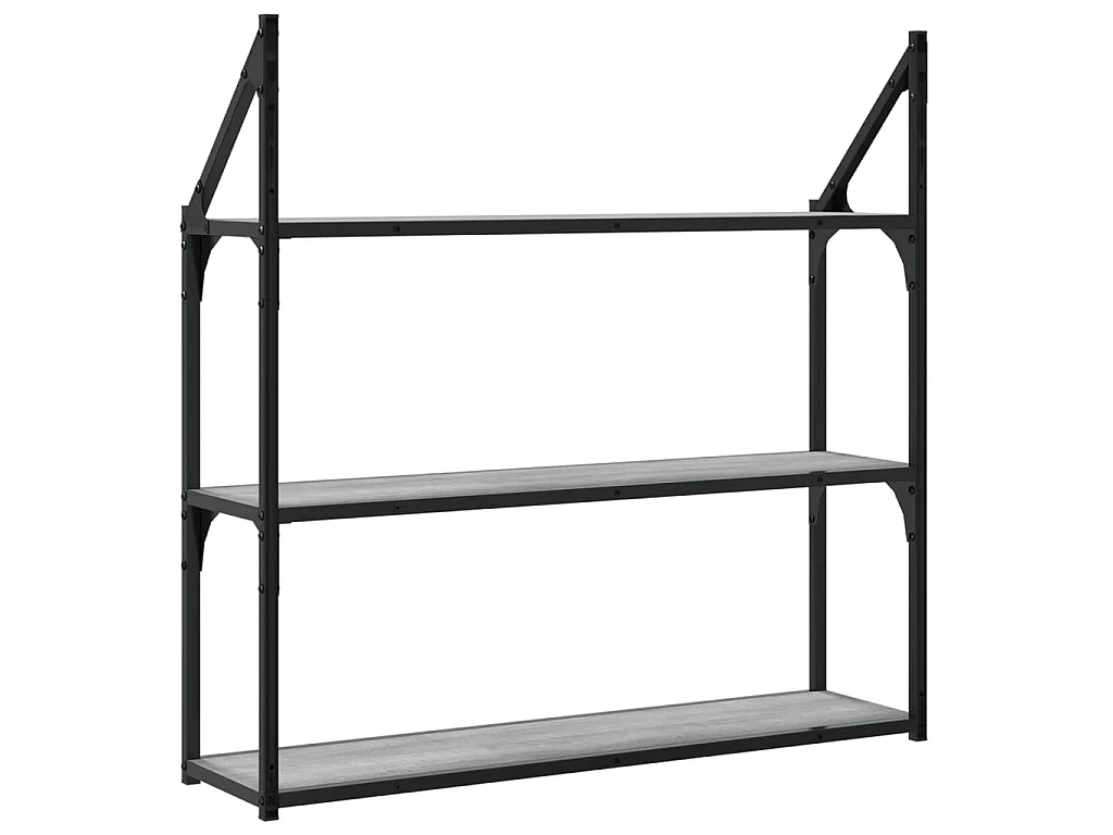 Étagère murale 3 niveaux sonoma gris 80x21x78,5 cm