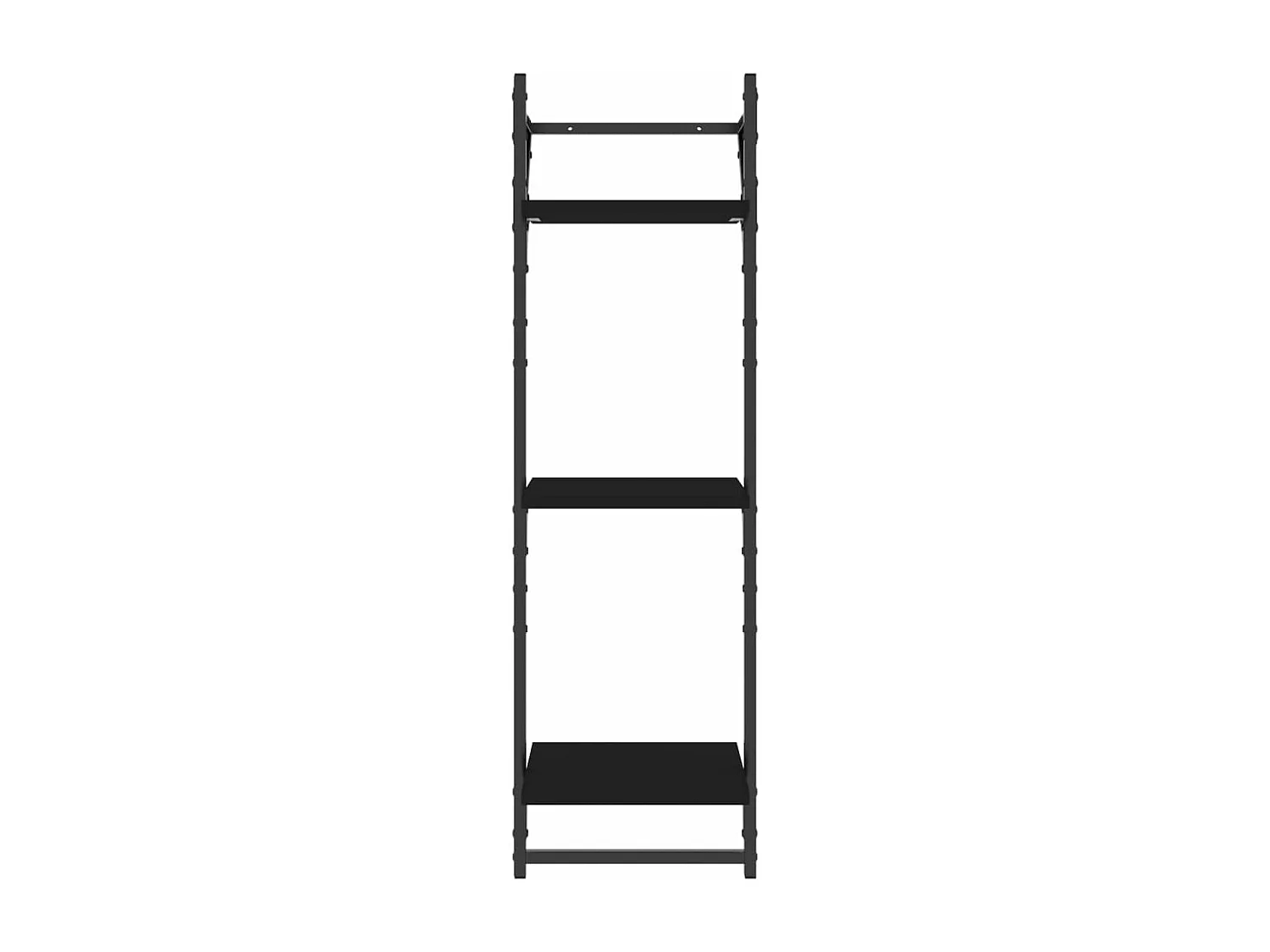 Étagères murales à 3 niveaux avec barres 2 pcs noir 30x25x100cm