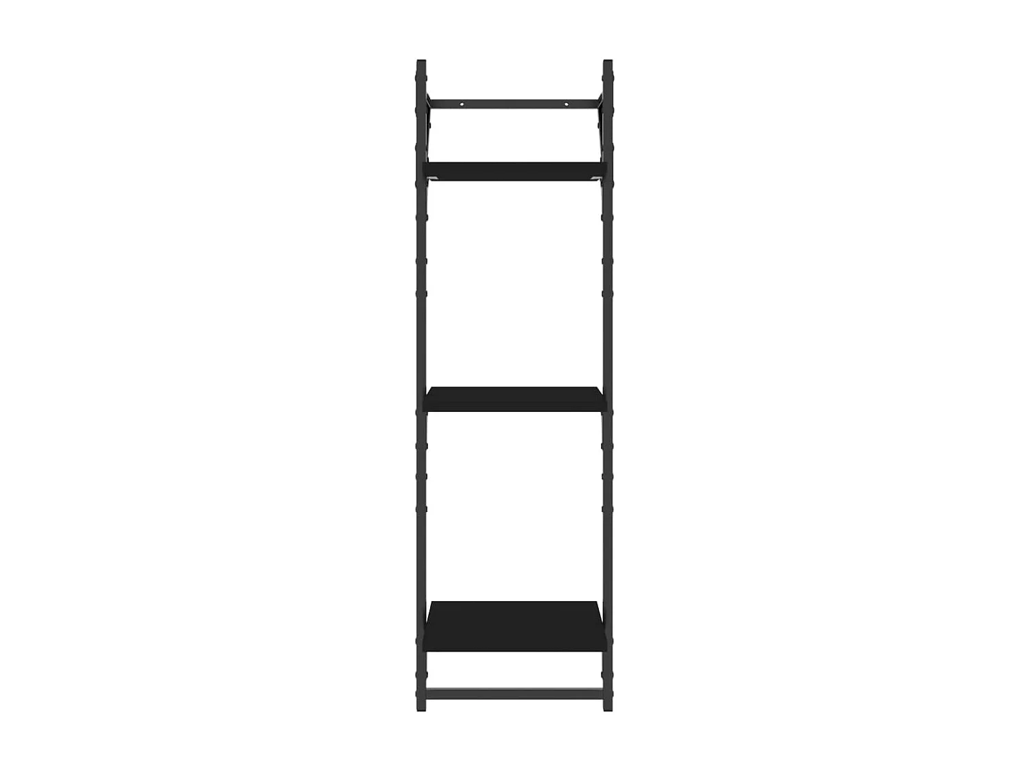 Mensole a Muro con Aste 3 Livelli 2pz Nere 30x25x100 cm