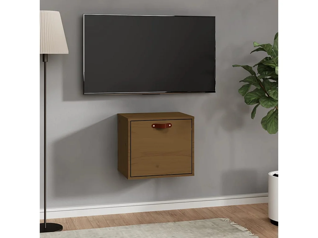 Wandschrank Honigbraun 40x30x35 cm Massivholz Kiefer