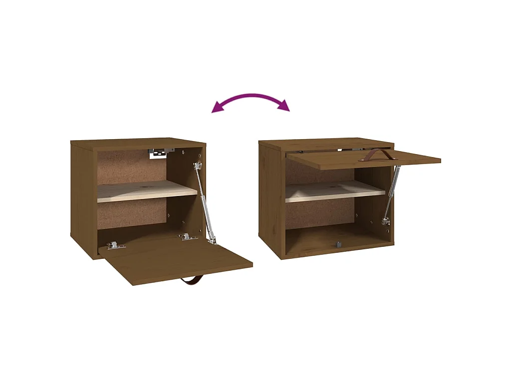 Wandschrank Honigbraun 40x30x35 cm Massivholz Kiefer