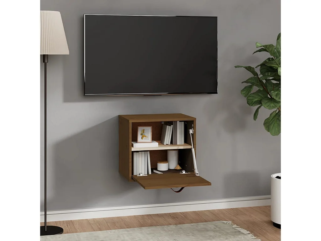 Wandschrank Honigbraun 40x30x35 cm Massivholz Kiefer