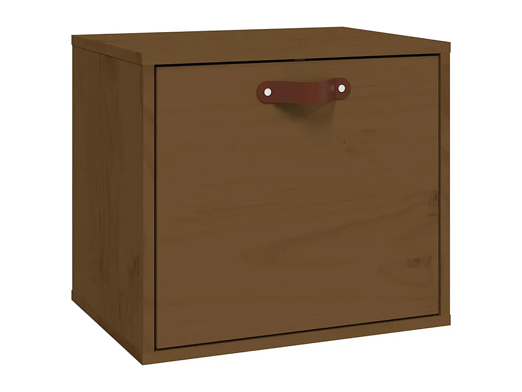 Wandkast 40x30x35 cm massief grenenhout honingbruin