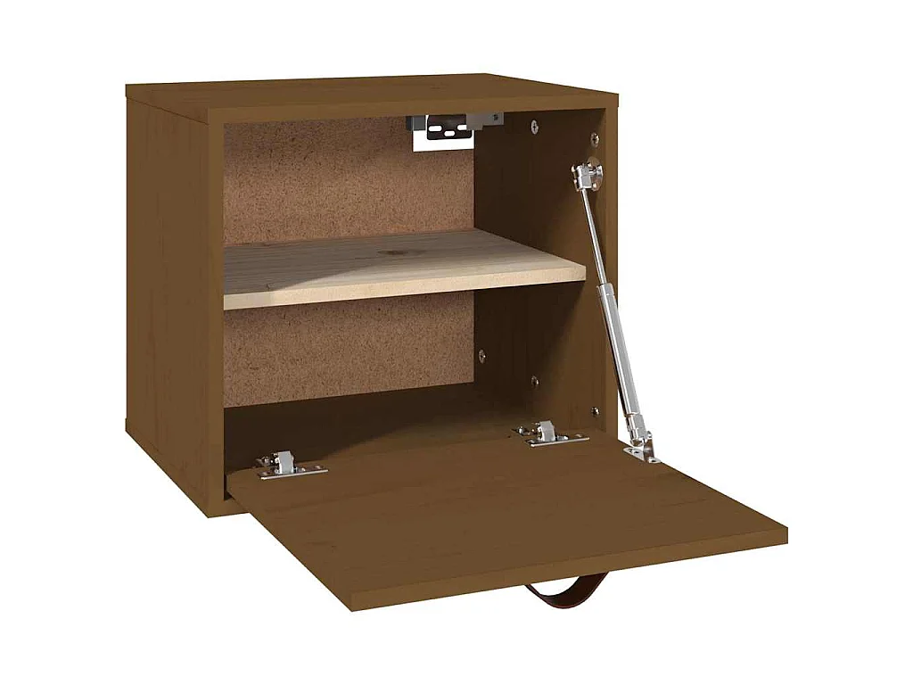 Wandkast 40x30x35 cm massief grenenhout honingbruin