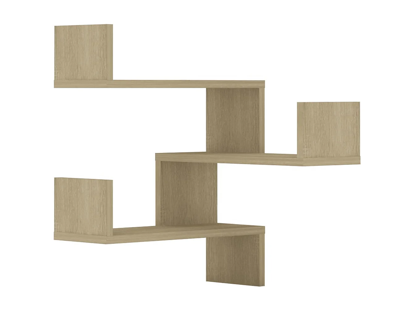 Estante esquina pared 2uds contrachapado color roble 40x40x50cm