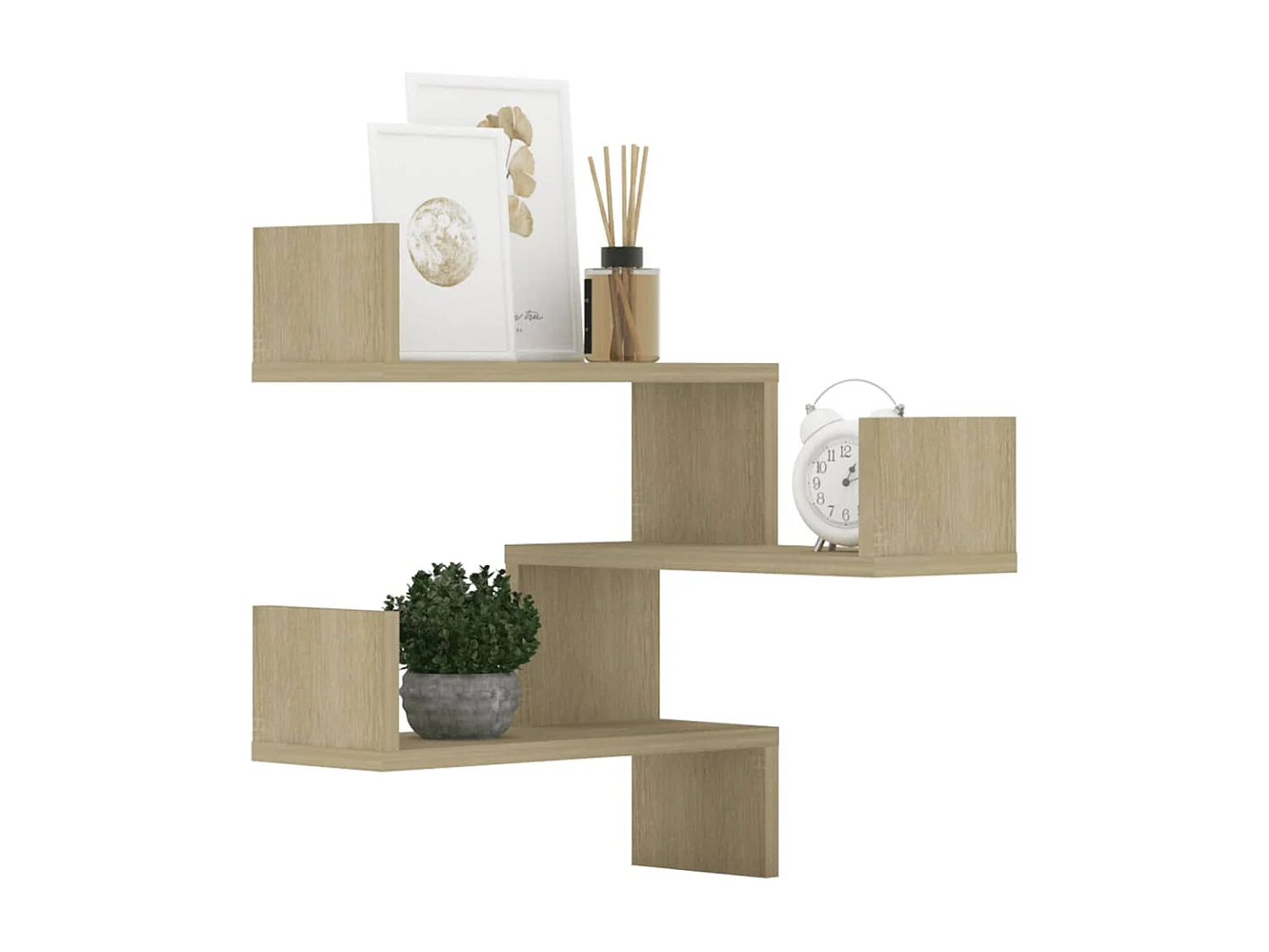 Étagères murales d'angle 2 pcs Chêne sonoma Bois d’ingénierie