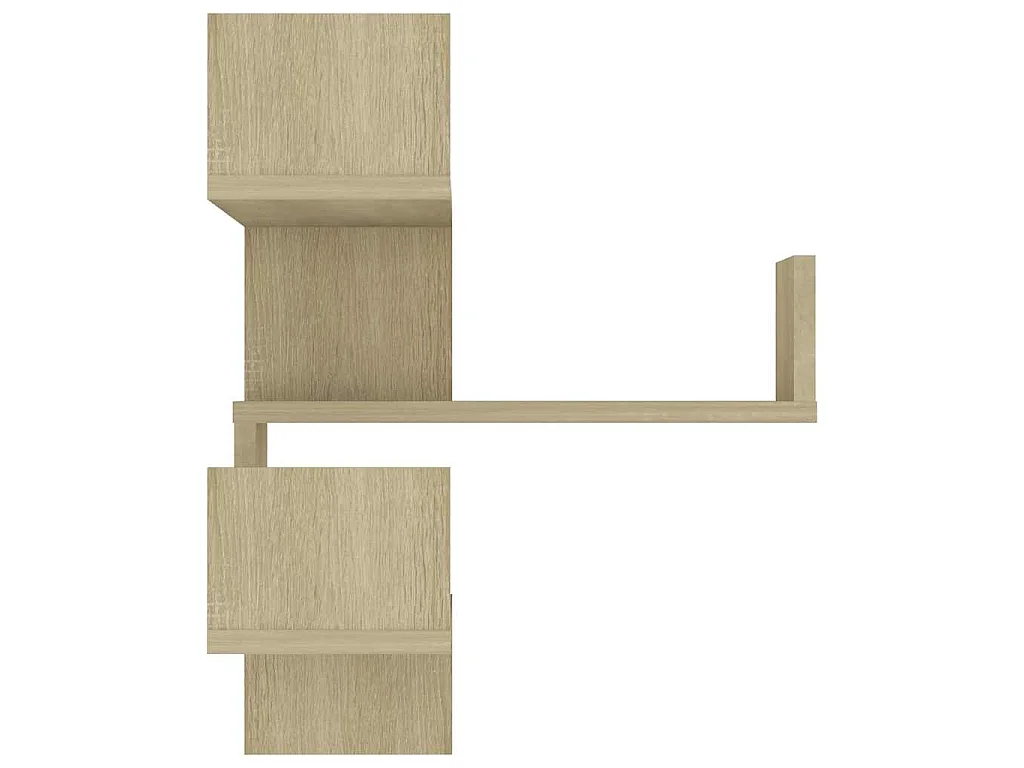 Hoekwandschapen 2 st 40x40x50 cm bewerkt hout sonoma eikenkleur