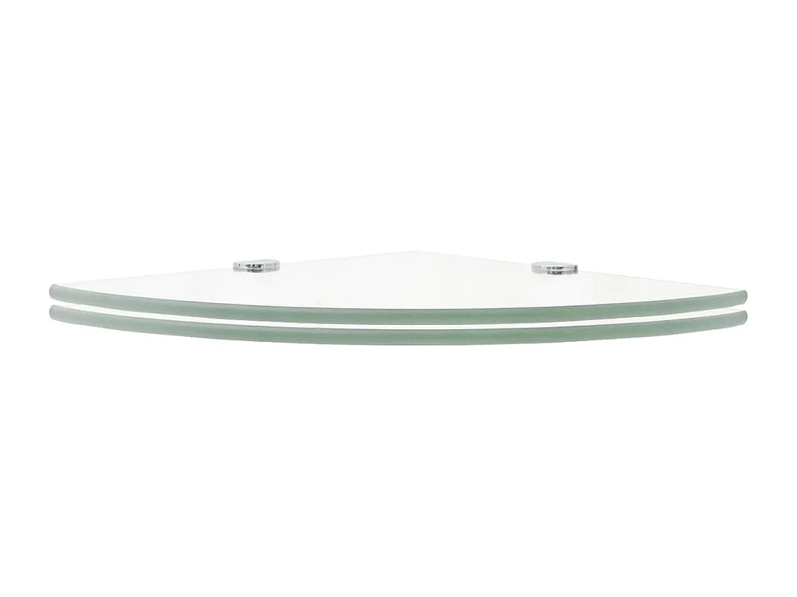 Prateleiras canto 2 pcs suportes cromados 25x25cm vidro transp.