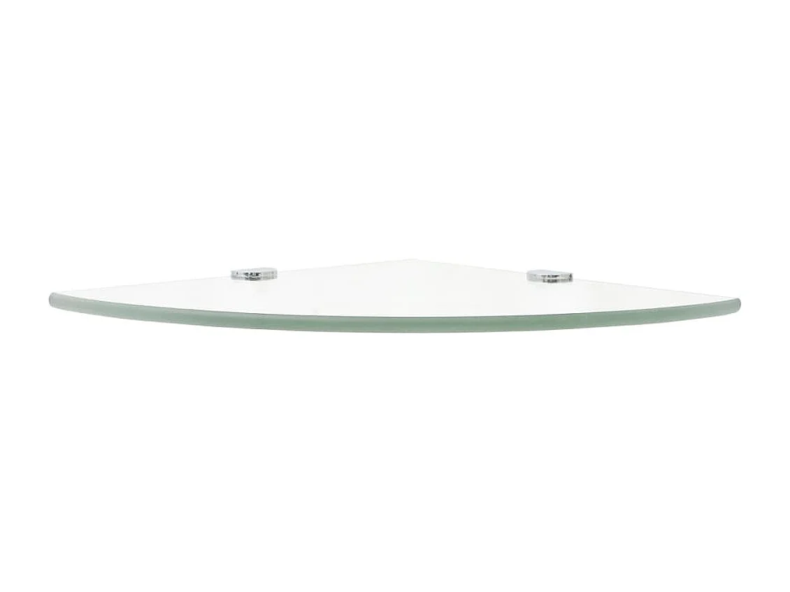 Prateleiras canto 2 pcs suportes cromados 25x25cm vidro transp.