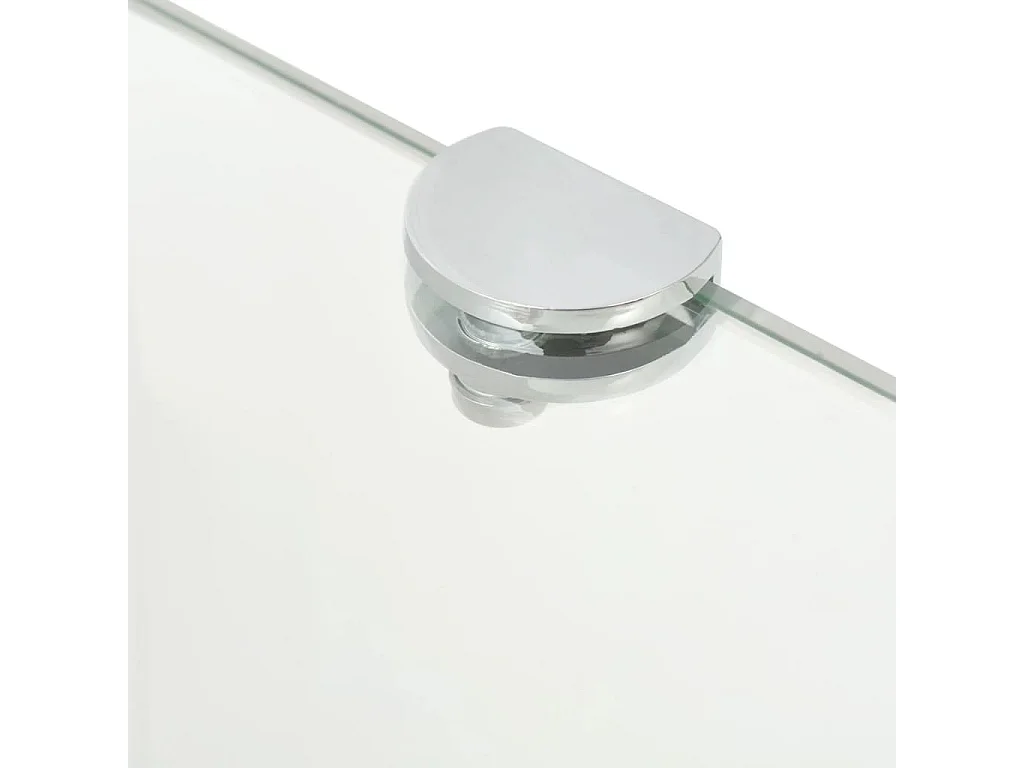 Prateleiras canto 2 pcs suportes cromados 25x25cm vidro transp.