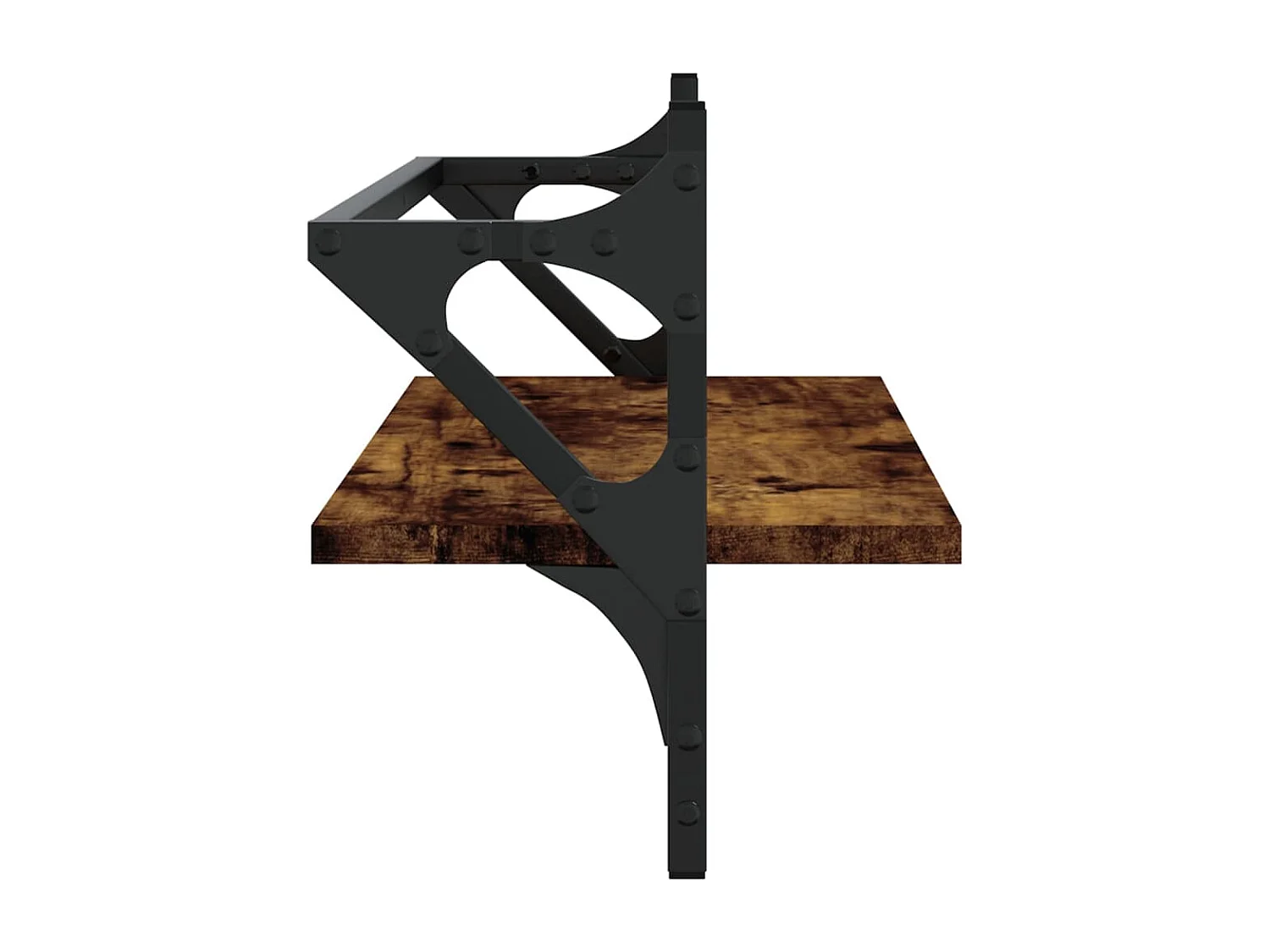 Prateleiras de parede c/ barras 2pcs 65x25x30cm carvalho fumado