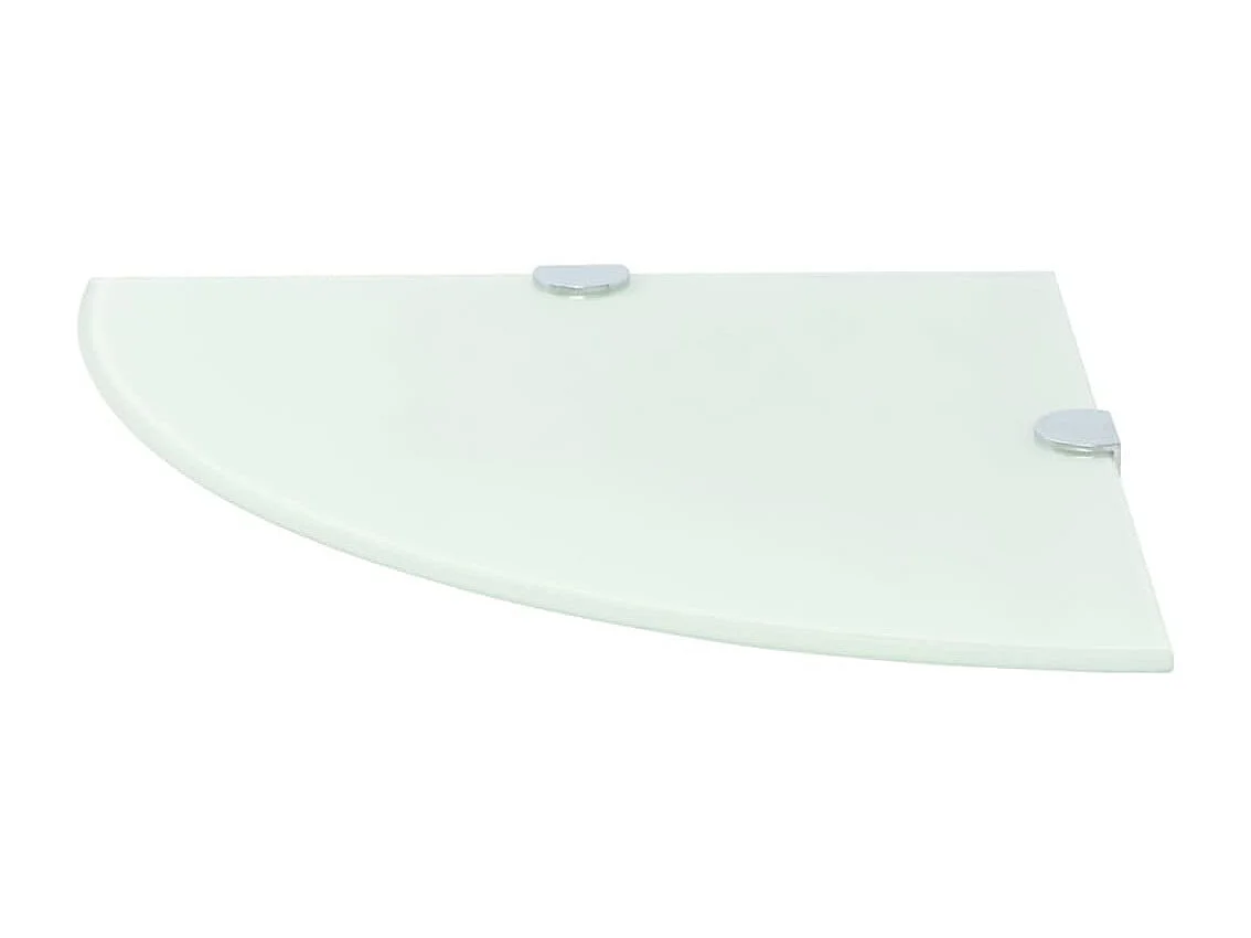 Hoekschap met chromen dragers wit 35x35 cm glas