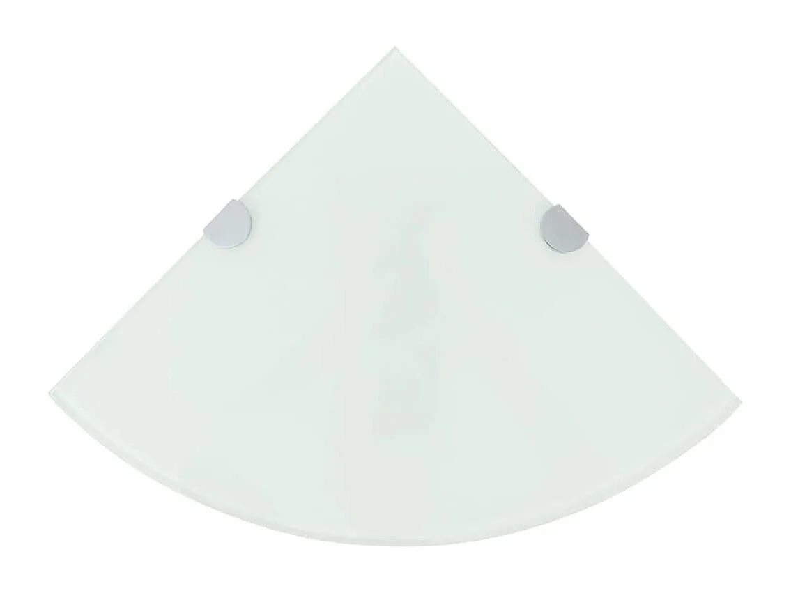 Hoekschap met chromen dragers wit 35x35 cm glas