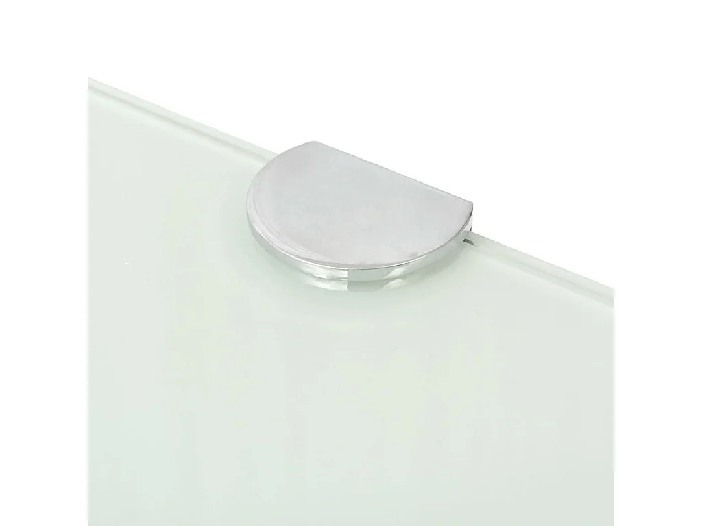 Hoekschap met chromen dragers wit 35x35 cm glas