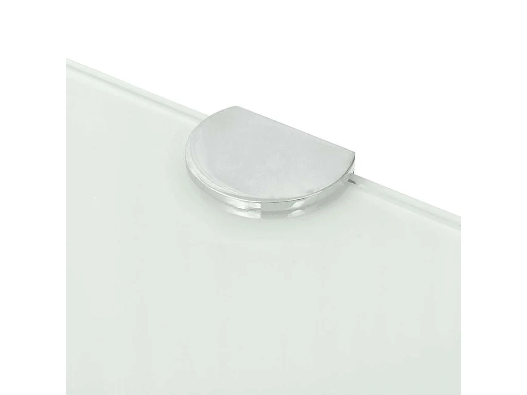Étagère de coin avec supports chromés Verre Blanc 35 x 35 cm