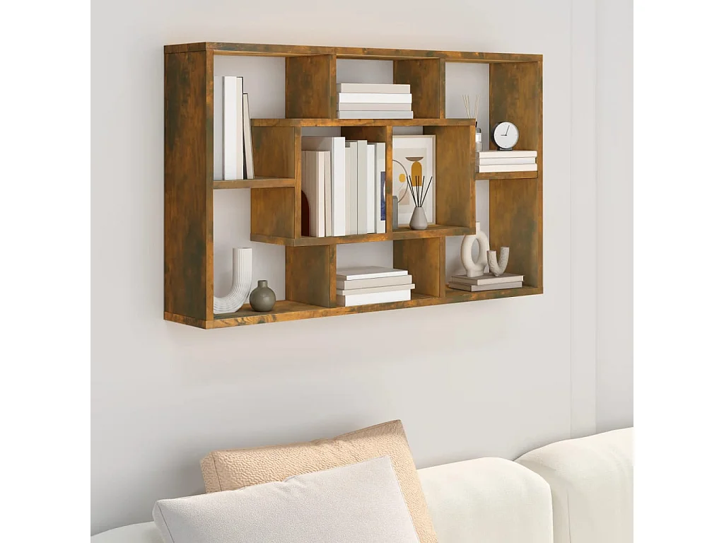 Mensola a Muro Rovere Fumo 85x16x52,5 cm in Legno Multistrato